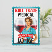 かわいい懐かしいナースピンナップが貿易アドバイス サンキューカード (スタンド正面)