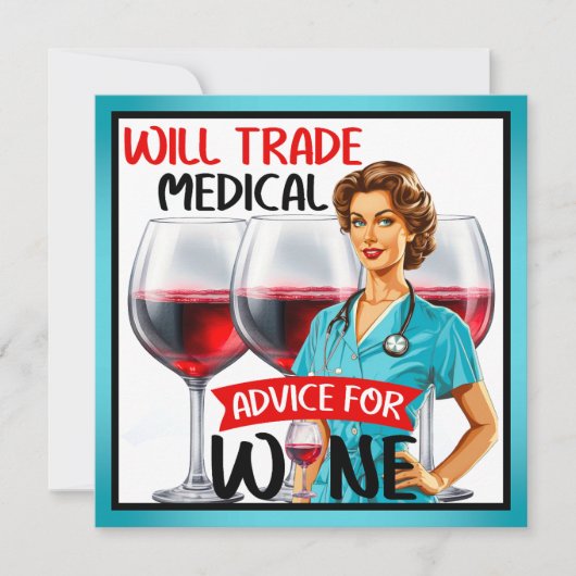 かわいい懐かしいナースピンナップが貿易アドバイス シーズンカード (正面)