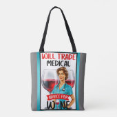 かわいい懐かしいナースピンナップが貿易アドバイス トートバッグ (裏面)