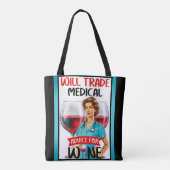 かわいい懐かしいナースピンナップが貿易アドバイス トートバッグ (裏面)