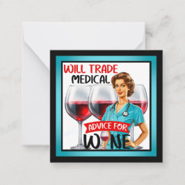 かわいい懐かしいナースピンナップが貿易アドバイス ノートカード