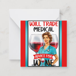 かわいい懐かしいナースピンナップが貿易アドバイス ノートカード