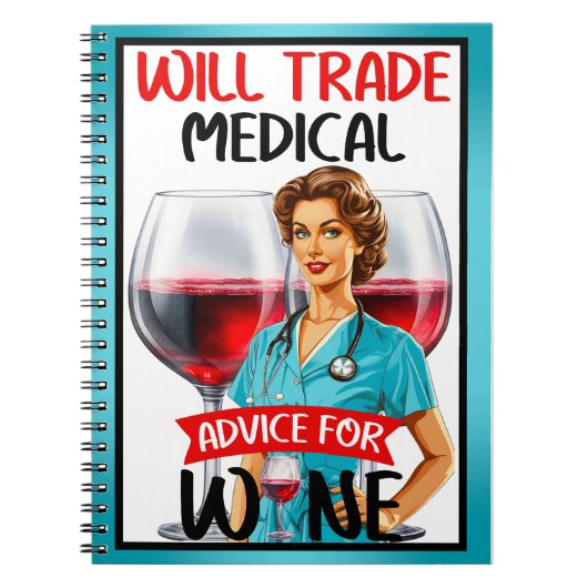 かわいい懐かしいナースピンナップが貿易アドバイス ノートブック (正面)