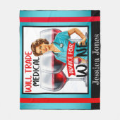 かわいい懐かしいナースピンナップが貿易アドバイス フリースブランケット (正面)