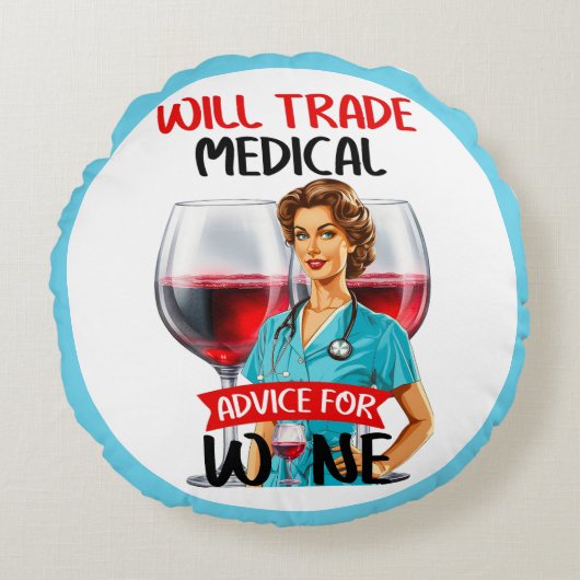 かわいい懐かしいナースピンナップが貿易アドバイス ラウンドクッション (正面)