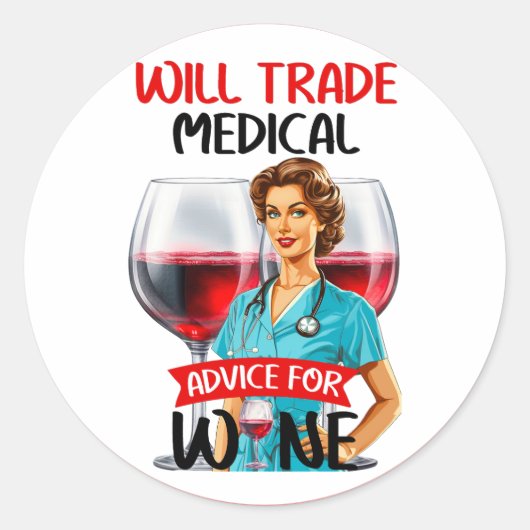 かわいい懐かしいナースピンナップが貿易アドバイス ラウンドシール (正面)