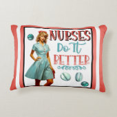 かわいい懐かしいナースピンナップナースの方が良い アクセントクッション (裏面)