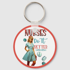 かわいい懐かしいナースピンナップナースの方が良い キーホルダー