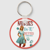 かわいい懐かしいナースピンナップナースの方が良い キーホルダー (裏面)