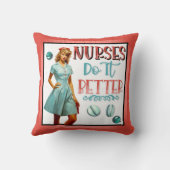かわいい懐かしいナースピンナップナースの方が良い クッション (裏面)