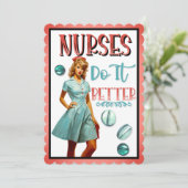 かわいい懐かしいナースピンナップナースの方が良い サンキューカード (スタンド正面)