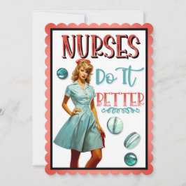 かわいい懐かしいナースピンナップナースの方が良い サンキューカード