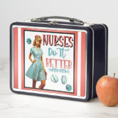 かわいい懐かしいナースピンナップナースの方が良い メタルランチボックス (インサイチュ)