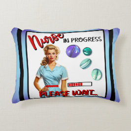 かわいい懐かしいナースピンナップナース中 アクセントクッション