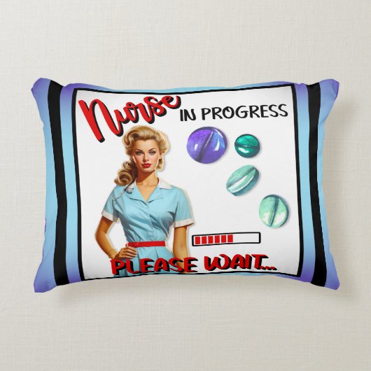 かわいい懐かしいナースピンナップナース中 アクセントクッション (正面)
