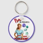 かわいい懐かしいナースピンナップナース中 キーホルダー (裏面)