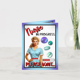 かわいい懐かしいナースピンナップナース中 サンキューカード