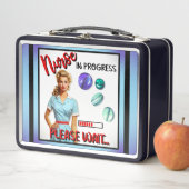 かわいい懐かしいナースピンナップナース中 メタルランチボックス (インサイチュ)