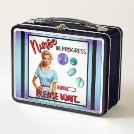 かわいい懐かしいナースピンナップナース中 メタルランチボックス