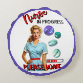 かわいい懐かしいナースピンナップナース中 ラウンドクッション (裏面)