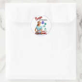 かわいい懐かしいナースピンナップナース中 ラウンドシール (バッグ)