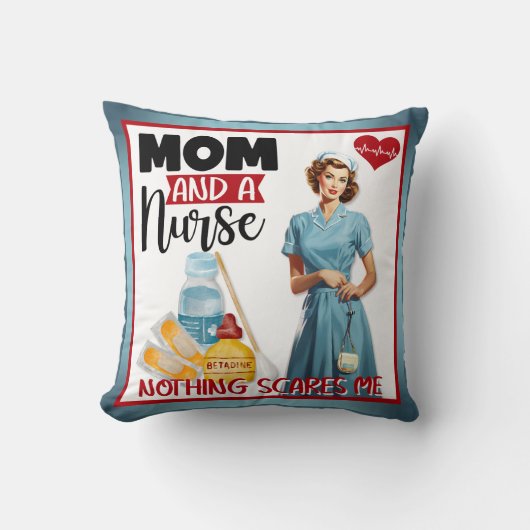かわいい懐かしいナースピンナップママとナース クッション (正面)