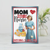 かわいい懐かしいナースピンナップママとナース サンキューカード (スタンド正面)