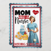 かわいい懐かしいナースピンナップママとナース サンキューカード (正面/裏面)