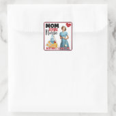 かわいい懐かしいナースピンナップママとナース スクエアシール (バッグ)