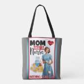 かわいい懐かしいナースピンナップママとナース トートバッグ (裏面)