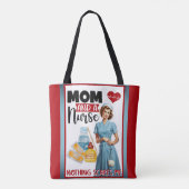 かわいい懐かしいナースピンナップママとナース トートバッグ (裏面)