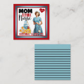 かわいい懐かしいナースピンナップママとナース ノートカード (正面/裏面)