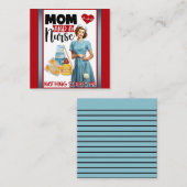 かわいい懐かしいナースピンナップママとナース ノートカード (正面/裏面)