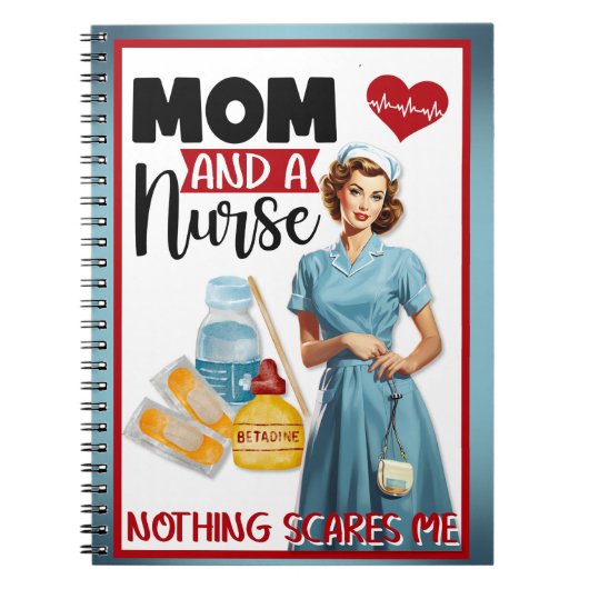 かわいい懐かしいナースピンナップママとナース ノートブック (正面)