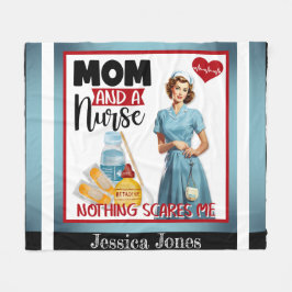 かわいい懐かしいナースピンナップママとナース フリースブランケット