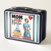 かわいい懐かしいナースピンナップママとナース メタルランチボックス (裏面)