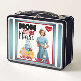 かわいい懐かしいナースピンナップママとナース メタルランチボックス