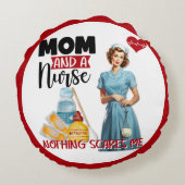 かわいい懐かしいナースピンナップママとナース ラウンドクッション (裏面)