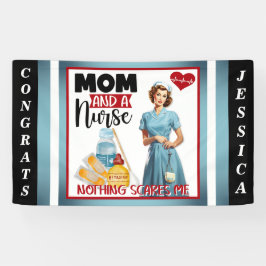 かわいい懐かしいナースピンナップママとナース 横断幕