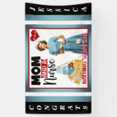 かわいい懐かしいナースピンナップママとナース 横断幕 (縦)