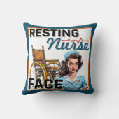 かわいい懐かしいナースピンナップ休憩ナース顔 クッション (裏面)