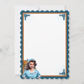 かわいい懐かしいナースピンナップ休憩ナース顔 サンキューカード (裏面)