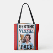 かわいい懐かしいナースピンナップ休憩ナース顔 トートバッグ (裏面)