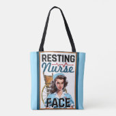 かわいい懐かしいナースピンナップ休憩ナース顔 トートバッグ (裏面)