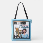 かわいい懐かしいナースピンナップ休憩ナース顔 トートバッグ (裏面)