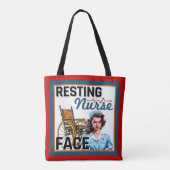 かわいい懐かしいナースピンナップ休憩ナース顔 トートバッグ (裏面)