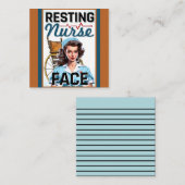 かわいい懐かしいナースピンナップ休憩ナース顔 ノートカード (正面/裏面)