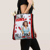 かわいい懐かしいナースピンナップ私は大きな静脈が好き トートバッグ (クローズアップ)