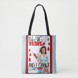 かわいい懐かしいナースピンナップ私は大きな静脈が好き トートバッグ