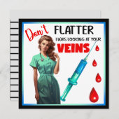 かわいい懐かしいナースピンナップ自分を引き立てない シーズンカード (正面/裏面)